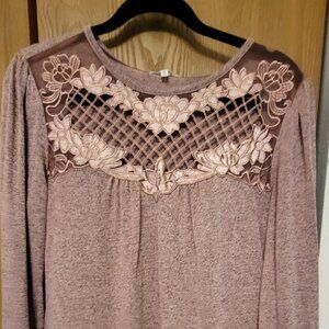 Maurices Nice Pink with front design sweater